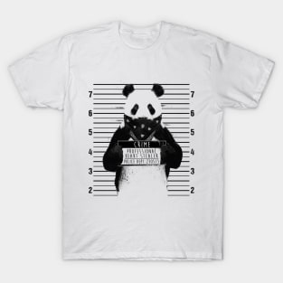Cute Panda Crime Professional Heart Stealer Funny Panda T-Shirt